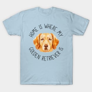 Home is Where My Golden Retriever Is Dog Breed Lover Watercolor T-Shirt